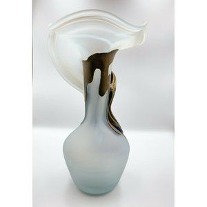Filip Ravert Hand Blown Art Glass with Copper Overlay Stunning Vintage